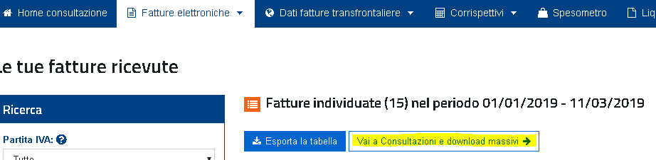 fatture passive cassetto fiscale scarica